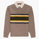 Aime Leon Dore Basketweave Knit Rugby Beige