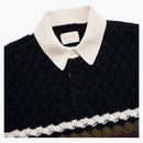 Aime Leon Dore Basketweave Knit Rugby Navy