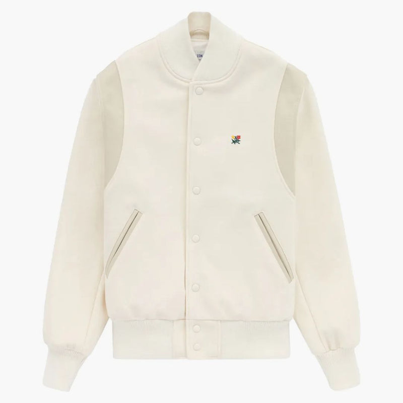Aime Leon Dore Crest Varsity Jacket Cream