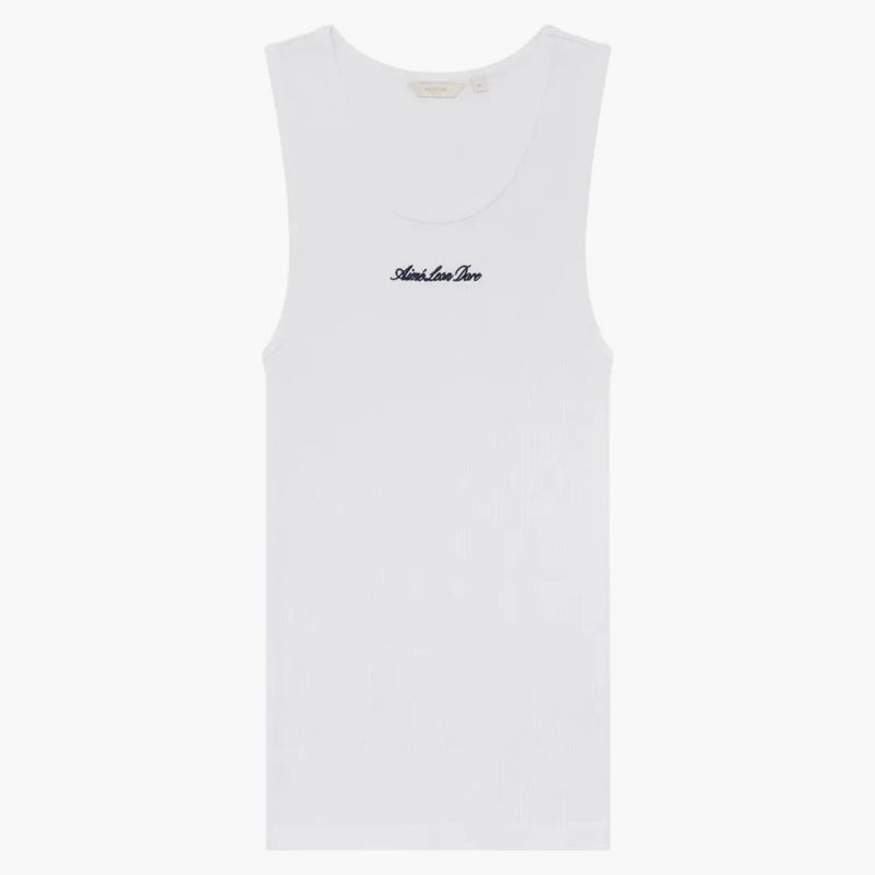 Aime Leon Dore Empoidered Logo Tank Top White