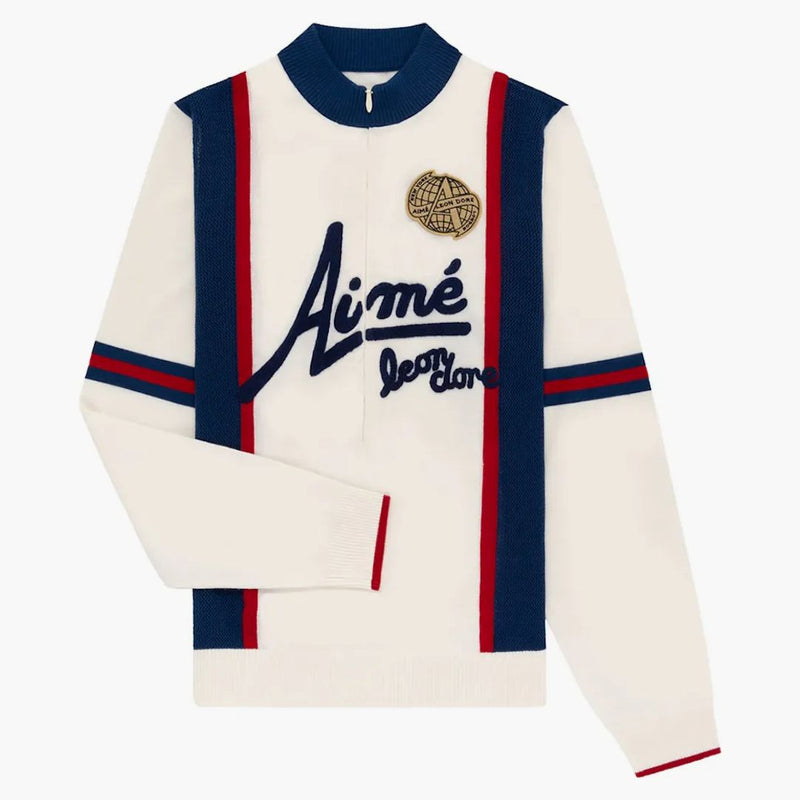 Aime Leon Dore Knit Long-sleeve Cycling Jersey Cream