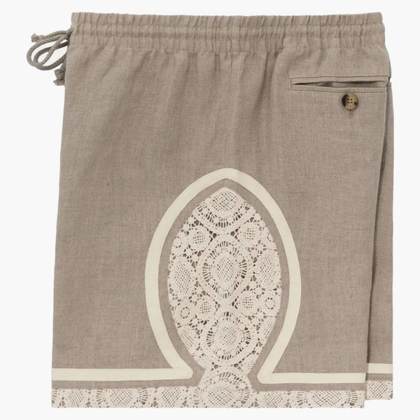 Aime Leon Dore Lace Linen Basketball Short Grey