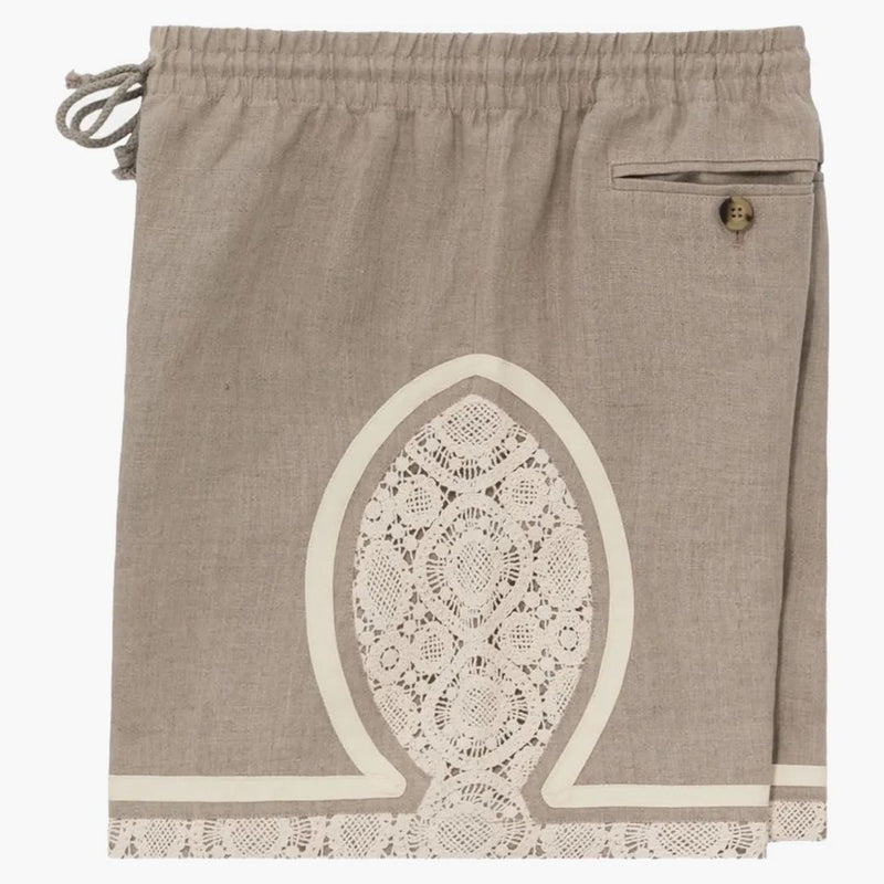 Aime Leon Dore Lace Linen Basketball Short Grey