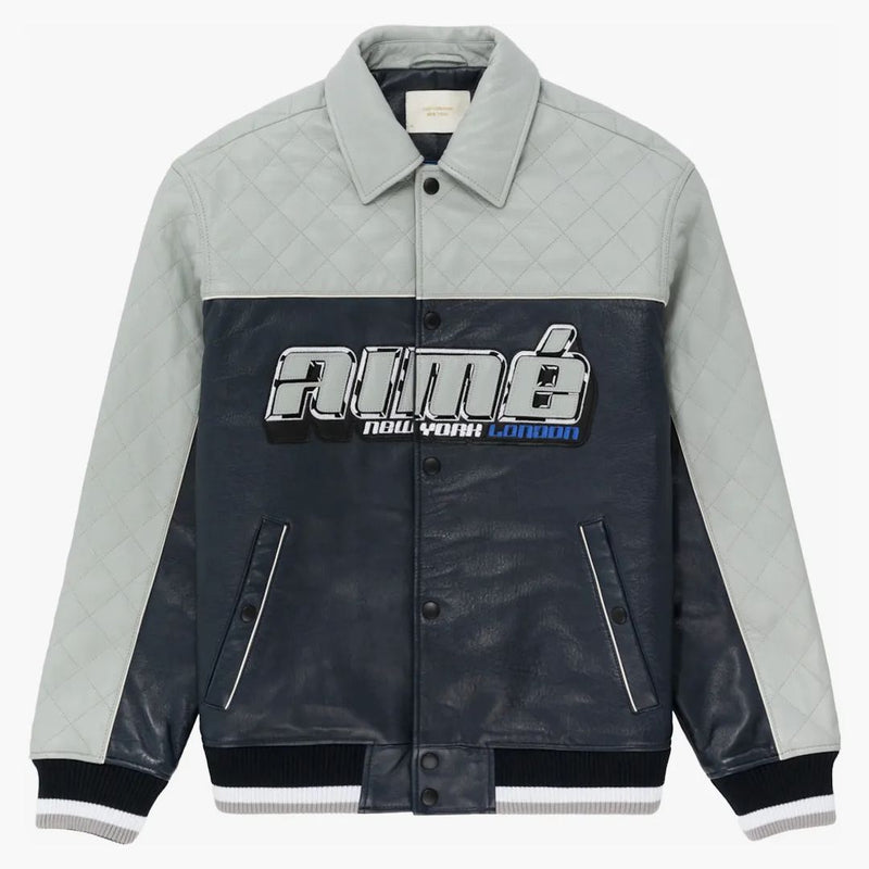 Aime Leon Dore Leather Aimé Concord bunda námořnictva