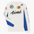 Aime Leon Dore Mesh Moto s dlouhým rukávem čaj bílý