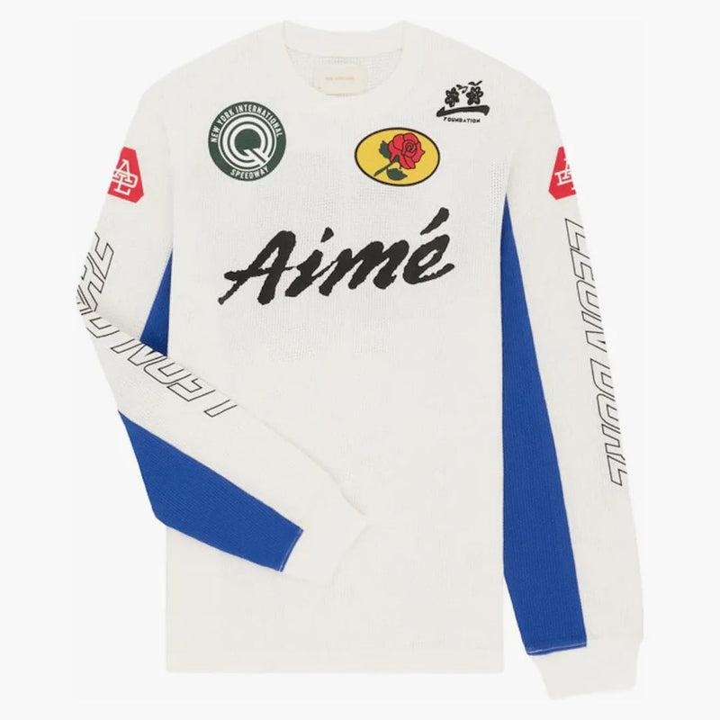 Aime Leon Dore Mesh Moto s dlouhým rukávem čaj bílý