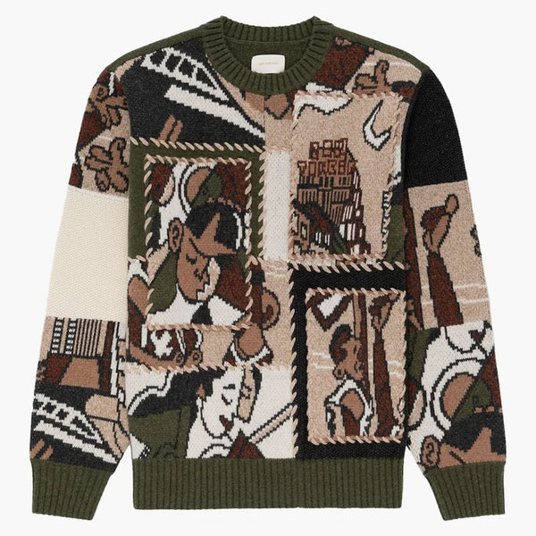 Aime Leon Dore Molina Patchwork CrewNeck svetr Multicolor