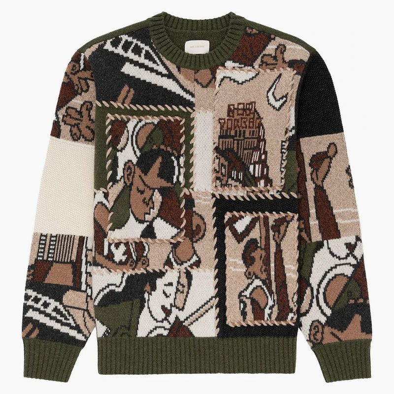 Aime Leon Dore Molina Patchwork CrewNeck svetr Multicolor