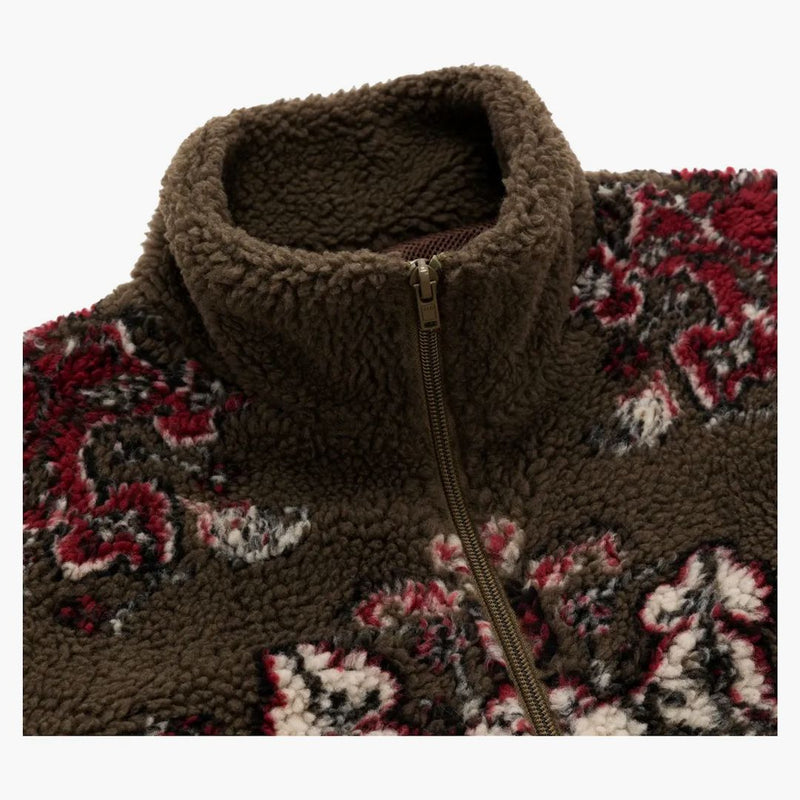 Aime Leon Dore Motif Fleece Zip-Up bunda olive