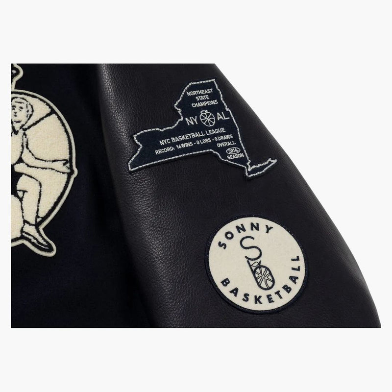 Aime Leon Dore x New Balance Varsity jacka marinblå