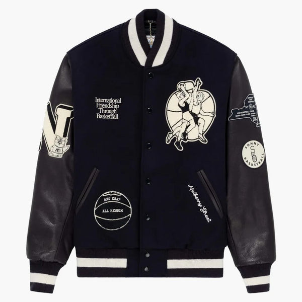 Aime Leon Dore x New Balance Varsity jacka marinblå
