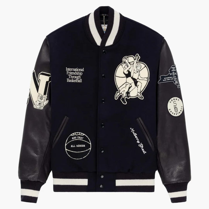 Aime Leon Dore x New Balance Varsity jacka marinblå