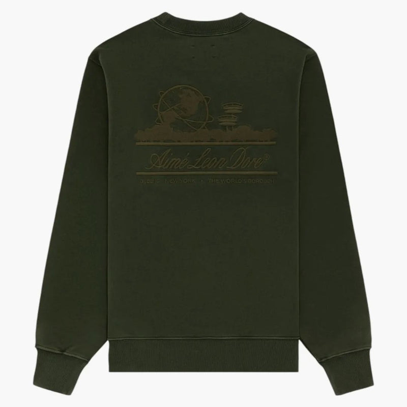Aime Leon Dore Tonal Unisphere Crewneck Mikina zelená