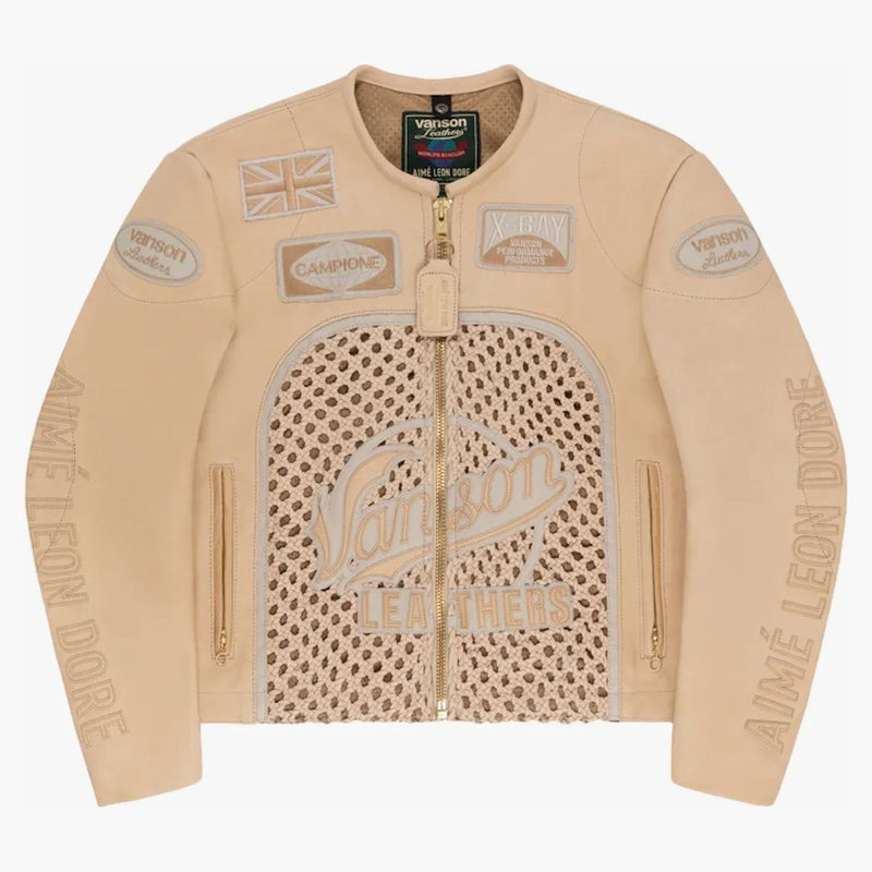 Aime Leon Dore Vanson Raffia Leather Jacket