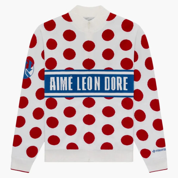 Aime Leon Dore Windstopper Polka Dot Knit Cycling Gore-Tex Jersey Cream/Blue