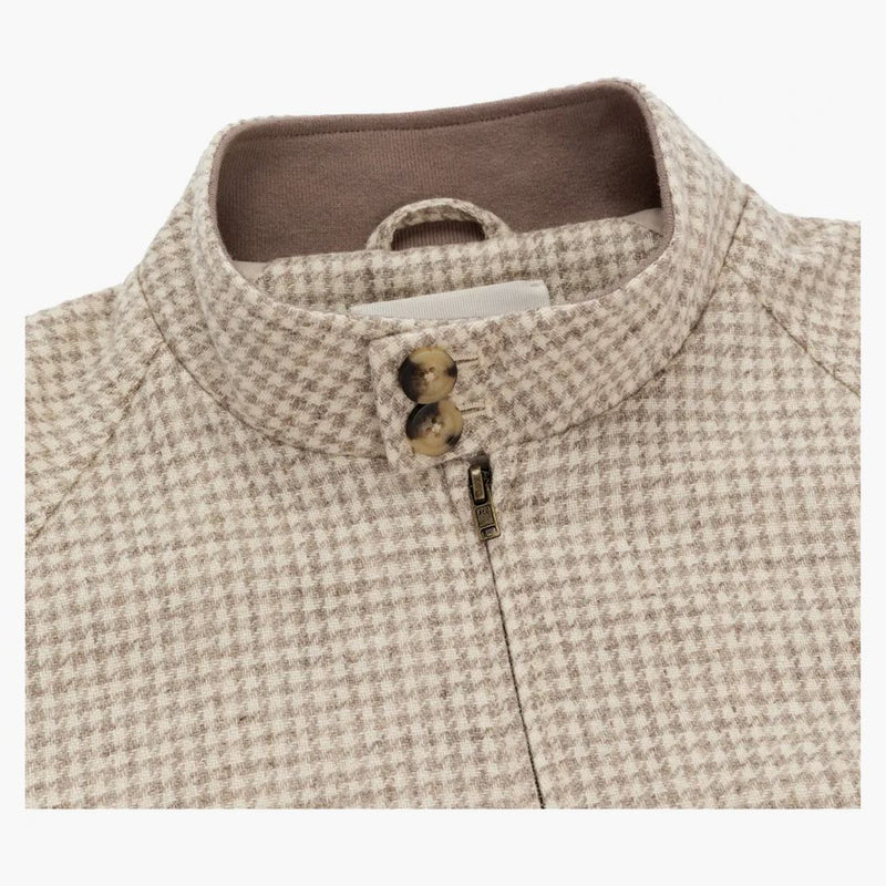 Aime Leon Dore Wool Harrington Jacket Cream Houndstooth