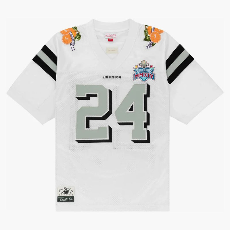 Aime Leon Dore X Mitchell & Ness Team Football Jersey White