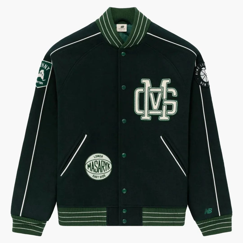 Aime Leon Dore x New Balance Sonny NY varsity jacka grön