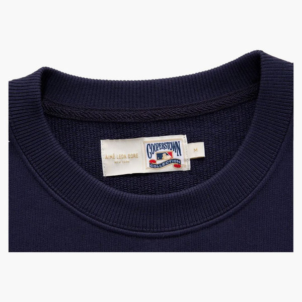 Aime Leon Dore x New York Mets Chainstnit Crewneck mikina námořnictva