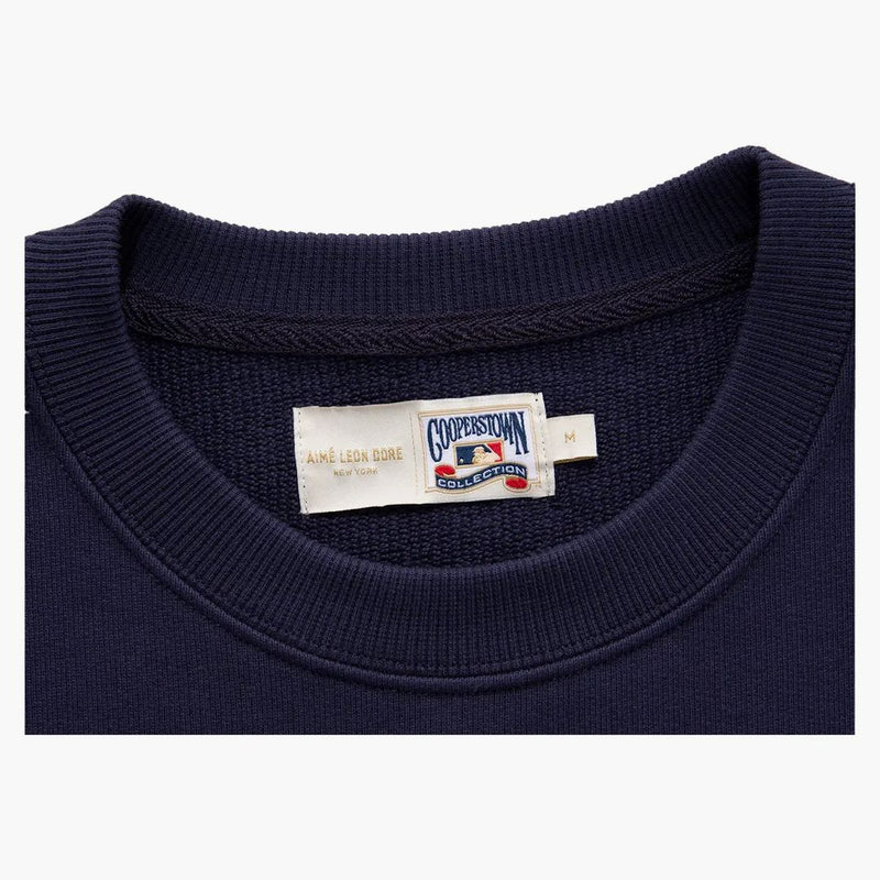 Aime Leon Dore x New York Mets Chainstnit Crewneck mikina námořnictva