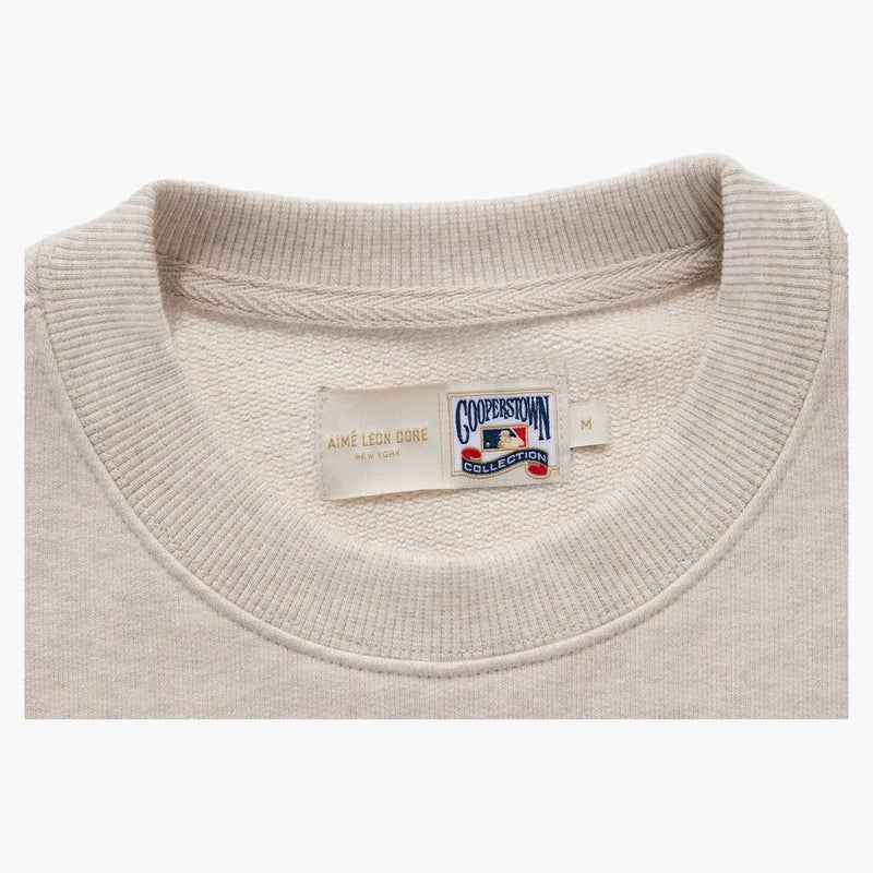 Aime Leon Dore X New York Mets Chainstitch Crewneck Sweatshirt Oatmeal Grey