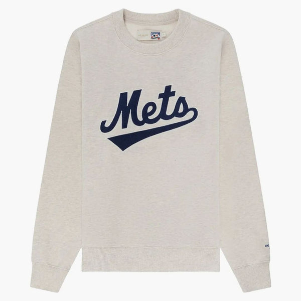 Aime Leon Dore x New York Mets Chaintitch Crewneck Mikina Oatmeal Grey