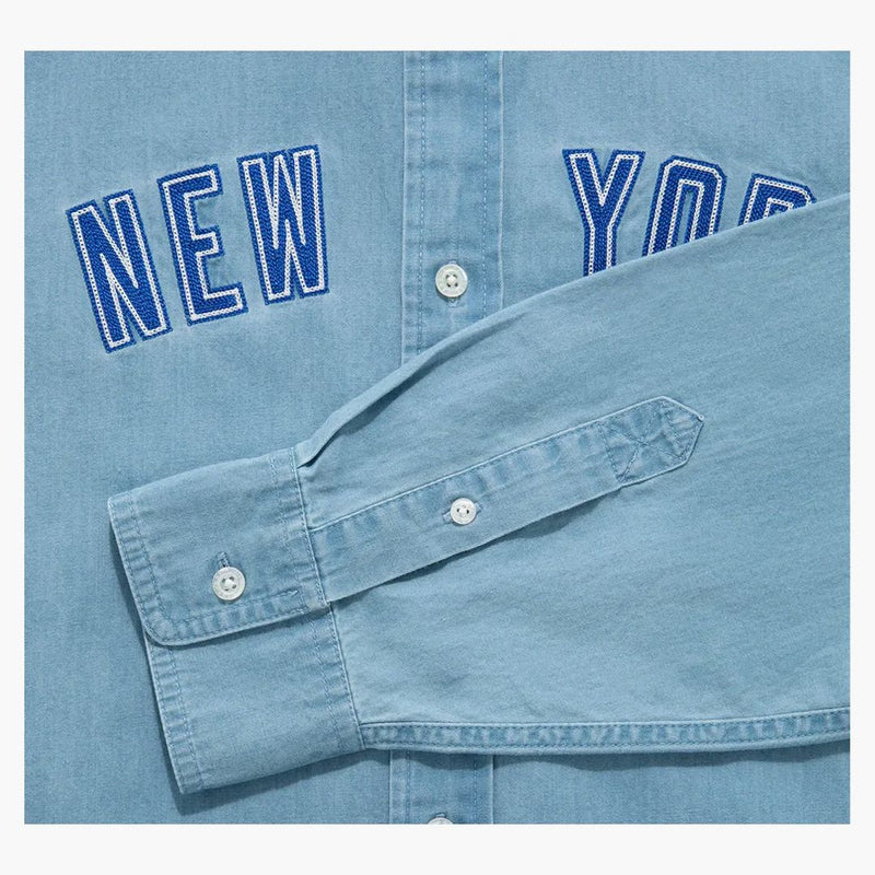 Aime Leon Dore X New York Mets Chambray Shirt Light Wash