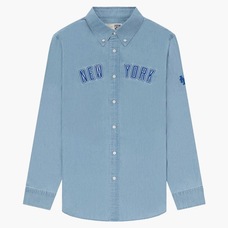Aime Leon Dore X New York Mets Chambray Shirt Light Wash