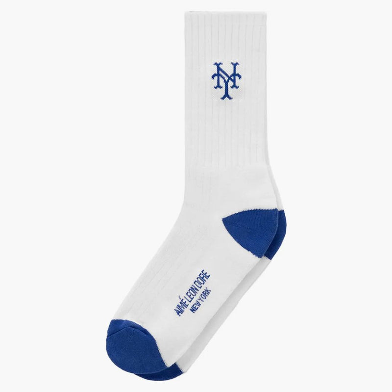 Aime Leon Dore x New York Mets Crew Ponožka bílá/námořnictvo