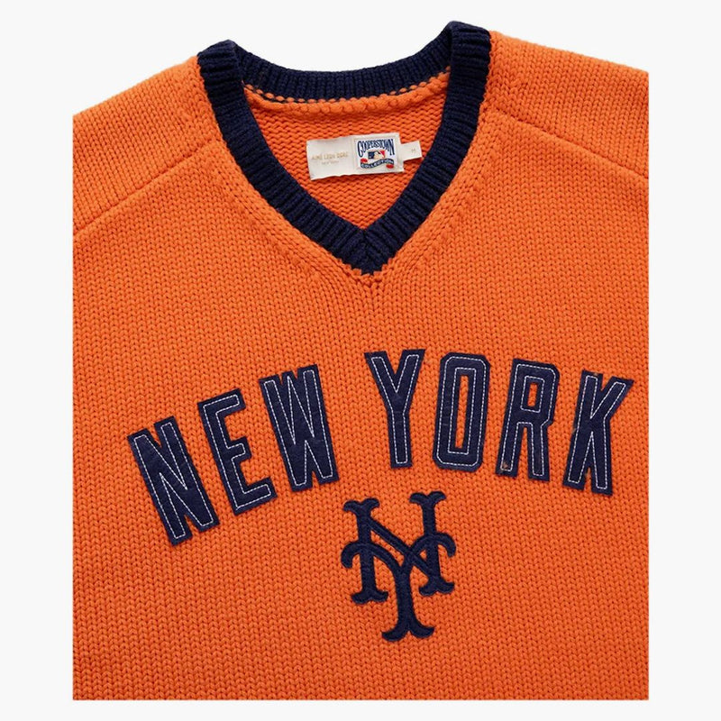 Aime Leon Dore X New York Mets Short Sleeve Knit Sweater Orange