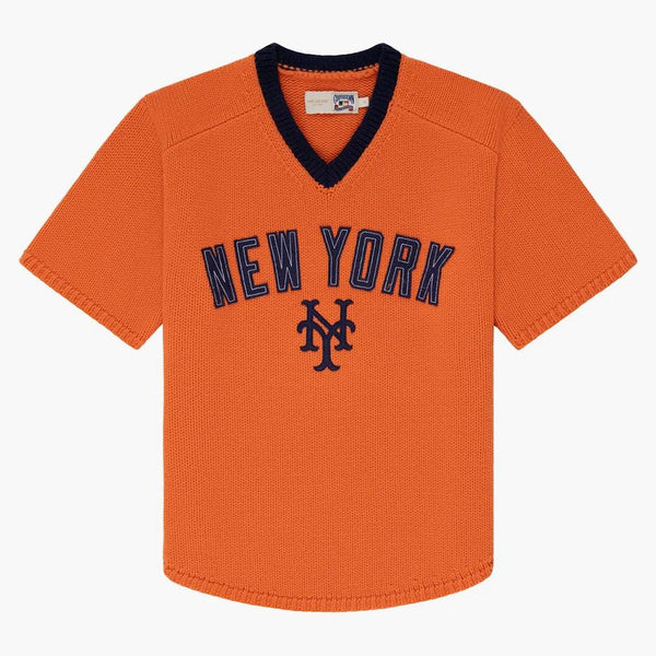Aime Leon Dore X New York Mets Mets Short Rueve Pletet Svetter Orange