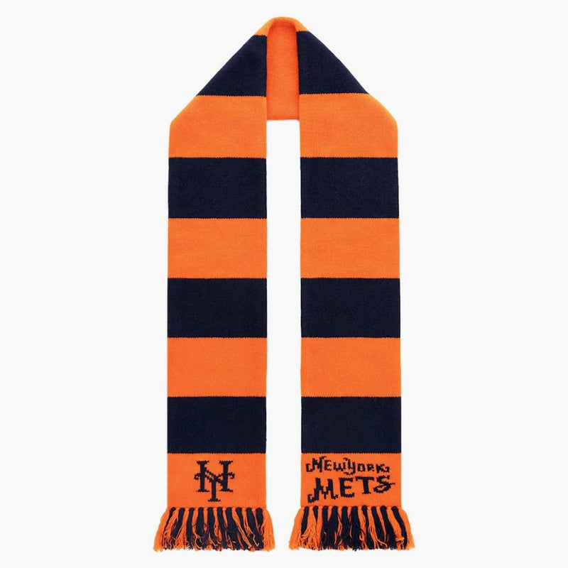 Aime Leon Dore X New York Mets Striped Wool Scarf Navy/Orange