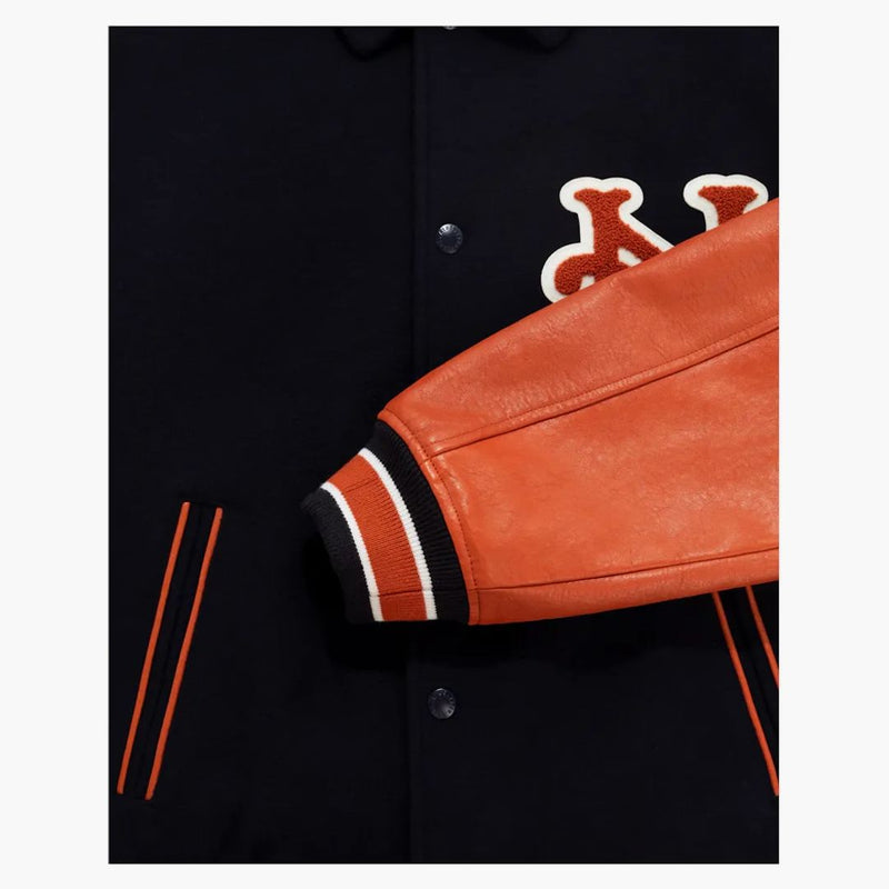 Aime Leon Dore X New York Mets Varsity Jacket Navy/orange