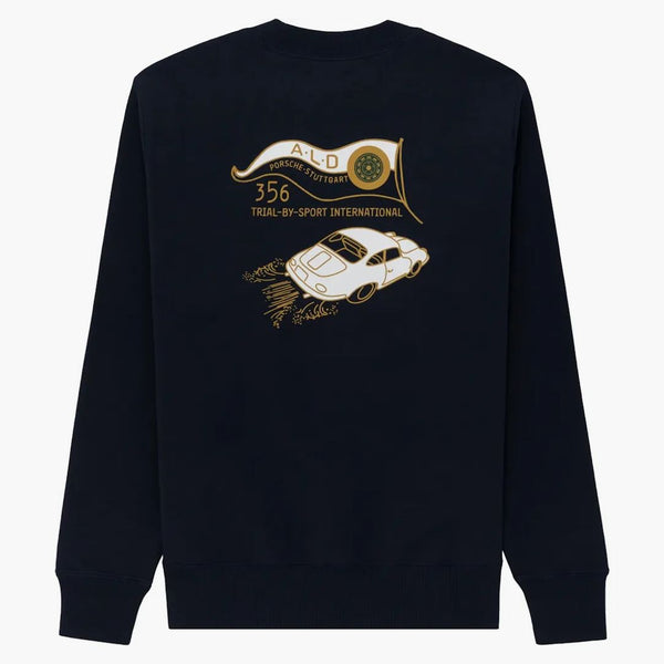 Aime Leon Dore x Porsche 356 Crewneck mikina námořnictva