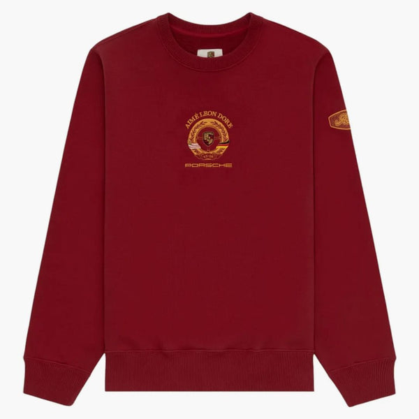 Aime Leon Dore x Porsche 993 Turbo Emloeded CrewNeck mikina merlot