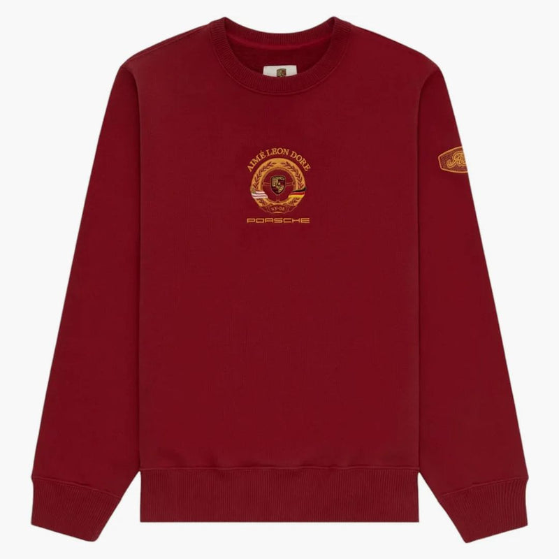Aime Leon Dore X Porsche 993 Turbo Embroidered Crewneck Sweatshirt Merlot