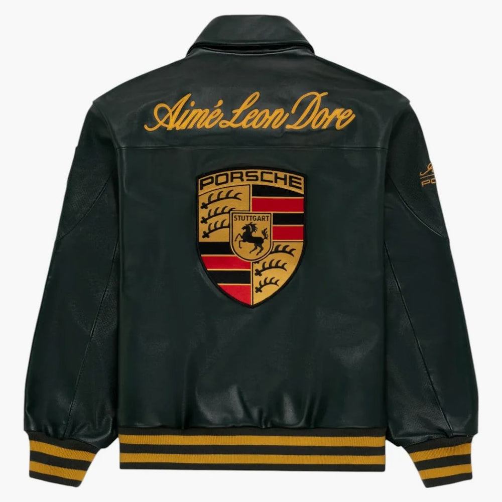 Aime Leon Dore X Porsche leather jacket - buy at Hypeneedz