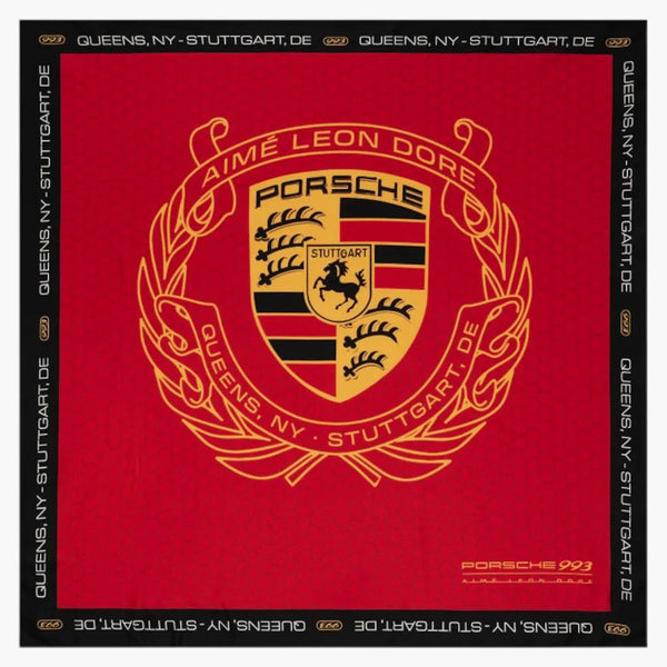 Aime Leon Dore x Porsche 993 Turbo Silk Bandana Red