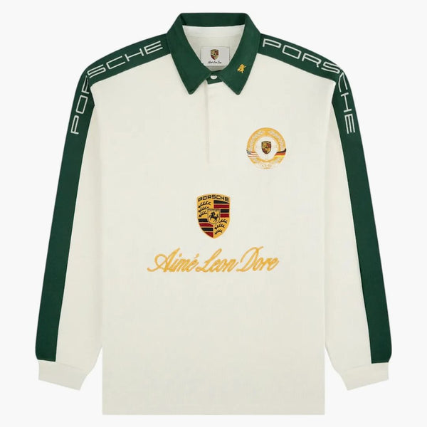 Aime Leon Dore X Porsche Crest Rugby Cream