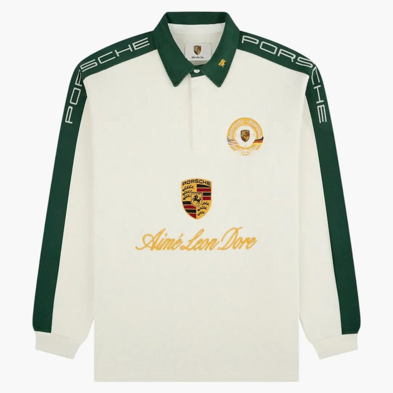 Aime Leon Dore X Porsche Crest Rugby Cream