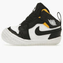 Jordan 1 Crib Bootie Black White Varsity Maize (i)