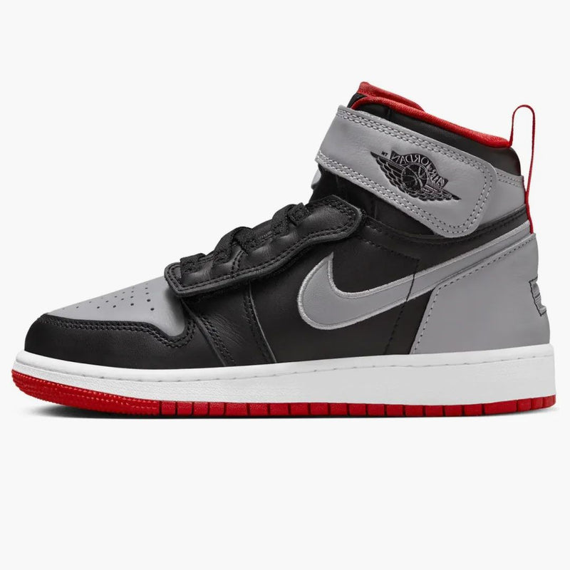 Jordan 1 HI Flyase Black Cement Grey White Fire Red (GS)