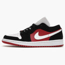 Jordan 1 Low Black White Gym Red (women's)