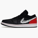 Jordan 1 Low Brushstroke Swoosh Black