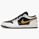 Jordan 1 Low White Black Metallic Gold Swoosh