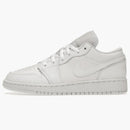 Jordan 1 Low Triple White Tumbled Leather (gs)