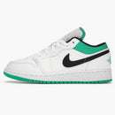 Jordan 1 Low White Lucky Green Tumbled Leather (gs)