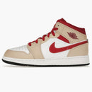 Jordan 1 Mid Light Curry Cardinal (gs)