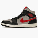 Jordan 1 Mid Black College Grey Gym Red (women's)