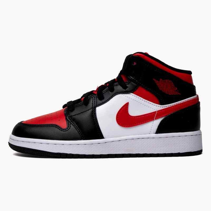 Air Jordan 1 Mid Black Fire Red GS